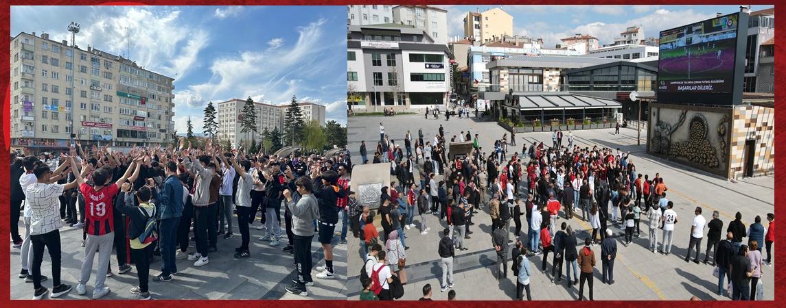 Çorum FK maçını, meydanda dev ekrandan izlediler